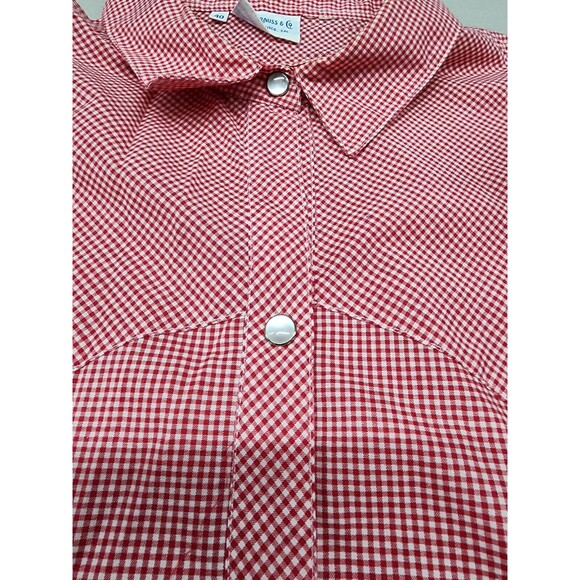 Vintage Levi Strauss Co Men's Pearl Snap Red Plaid Western Shirt Size 40 / XL - Picture 6 of 10